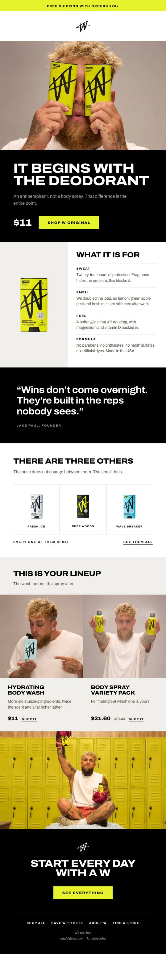 W Labs Deodorant Release