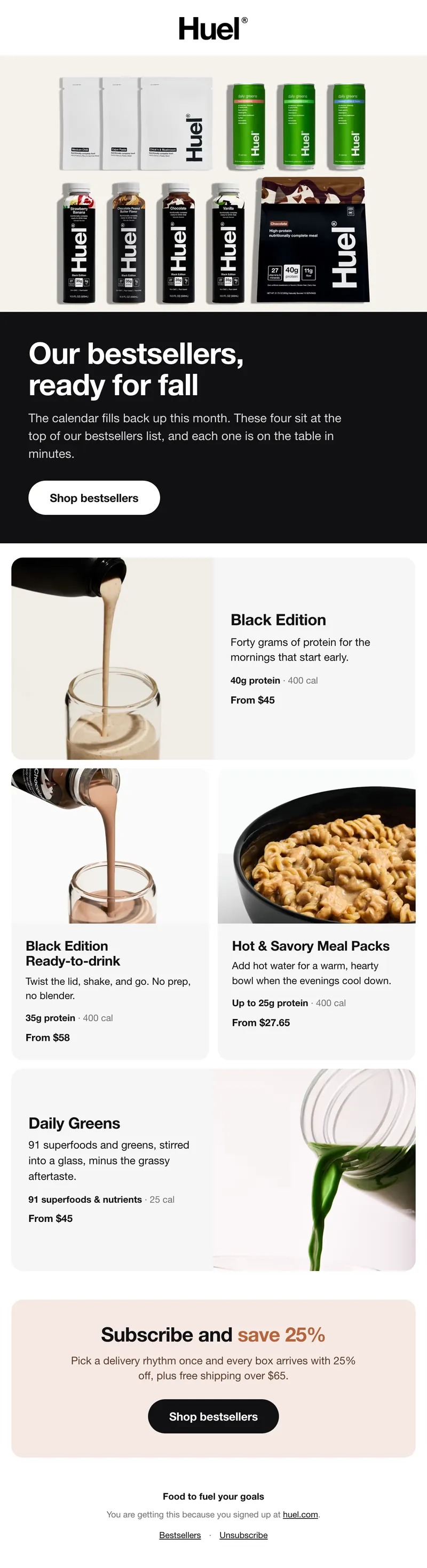 Huel email, in full