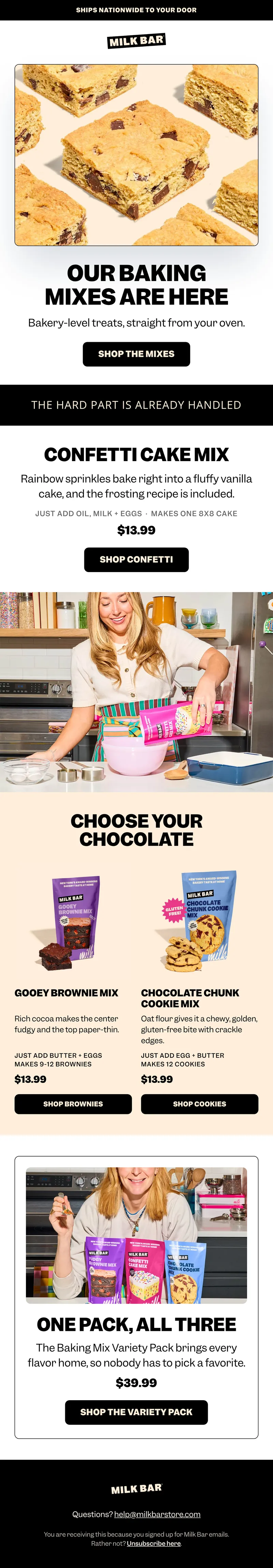 Milk Bar email, in full
